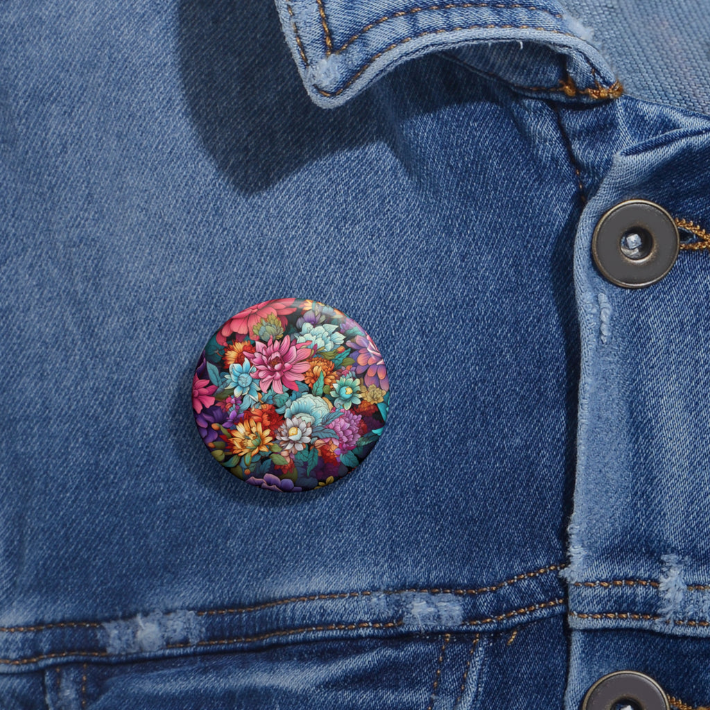 Japanese flowers Pin Buttons