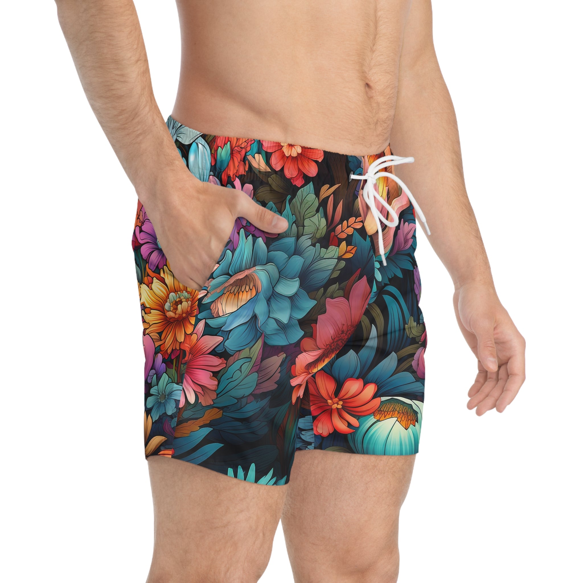 Japanese Flowers Swim Trunk