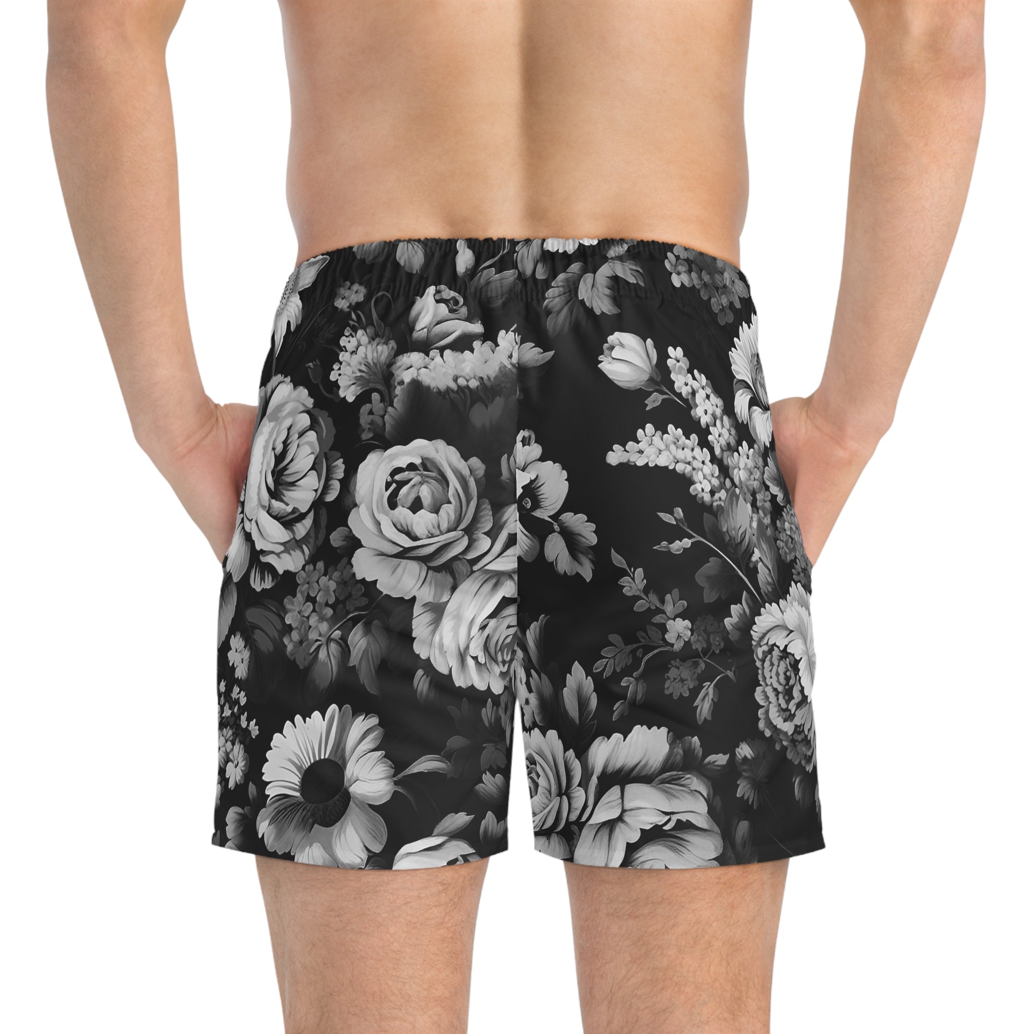 Medical Flowers BW Swim Trunk