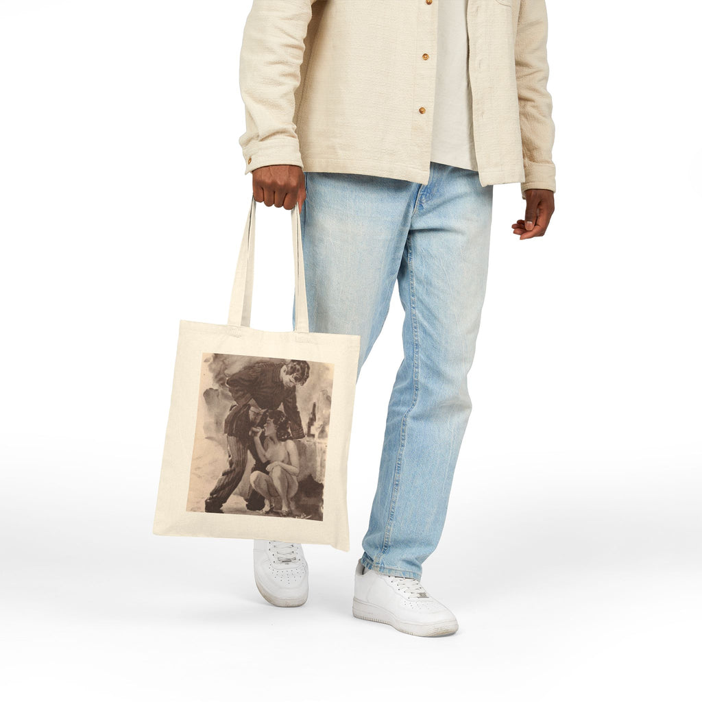 Tote Bag — Vintage Seaman & Mermaid Illustration Canvas Tote