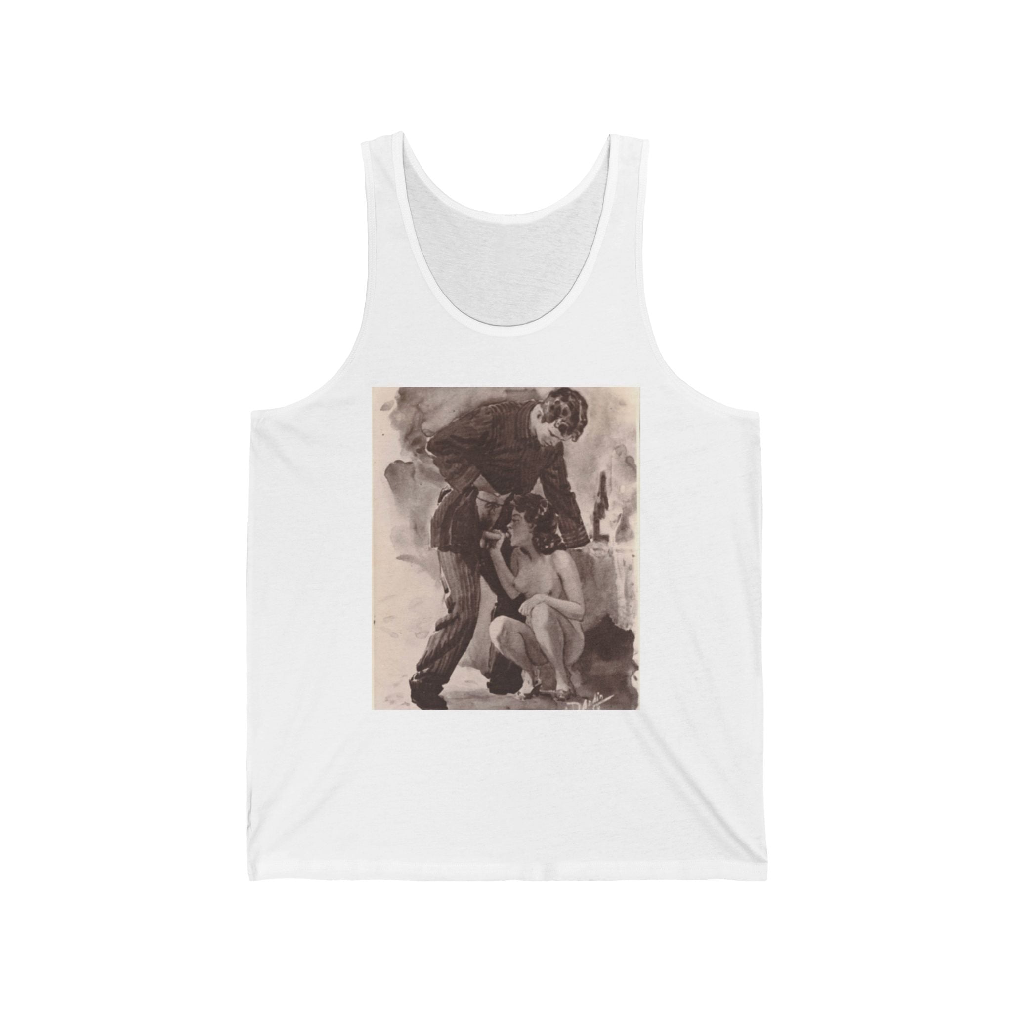 Vintage Wrestling Art Tank Top — Retro Sports Illustration Tank