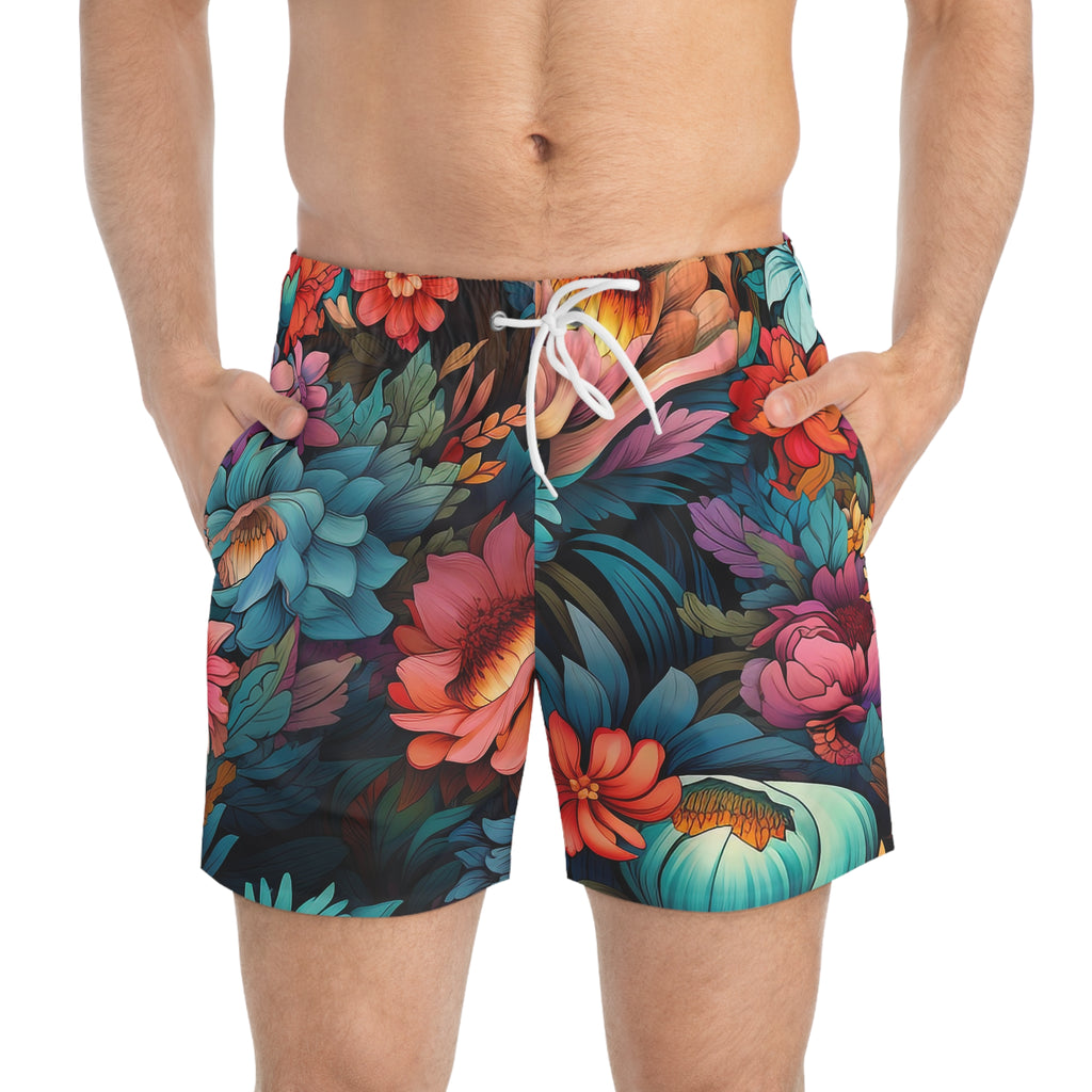 Japanese Flowers Swim Trunk
