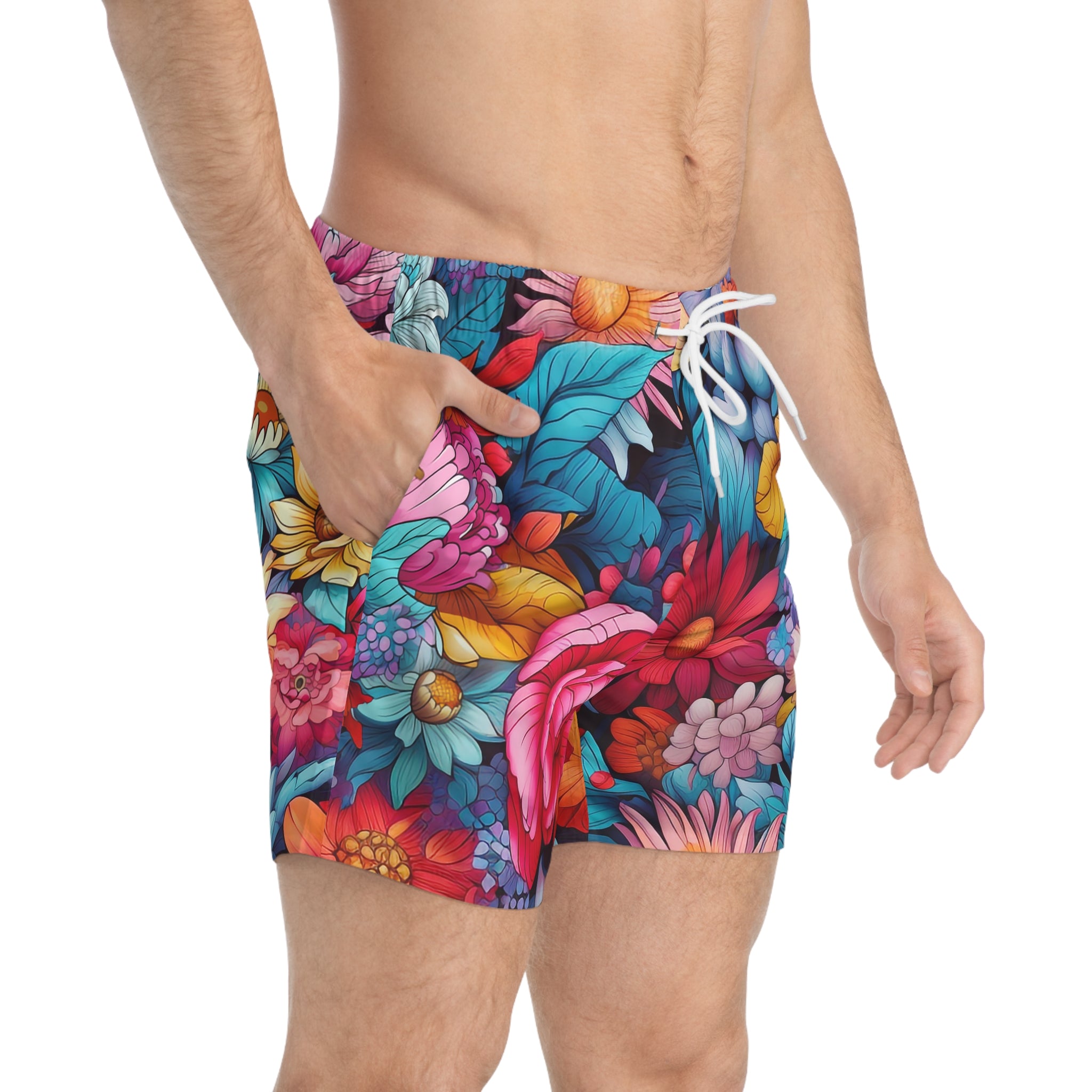 Japanese Flowers Swim Trunk