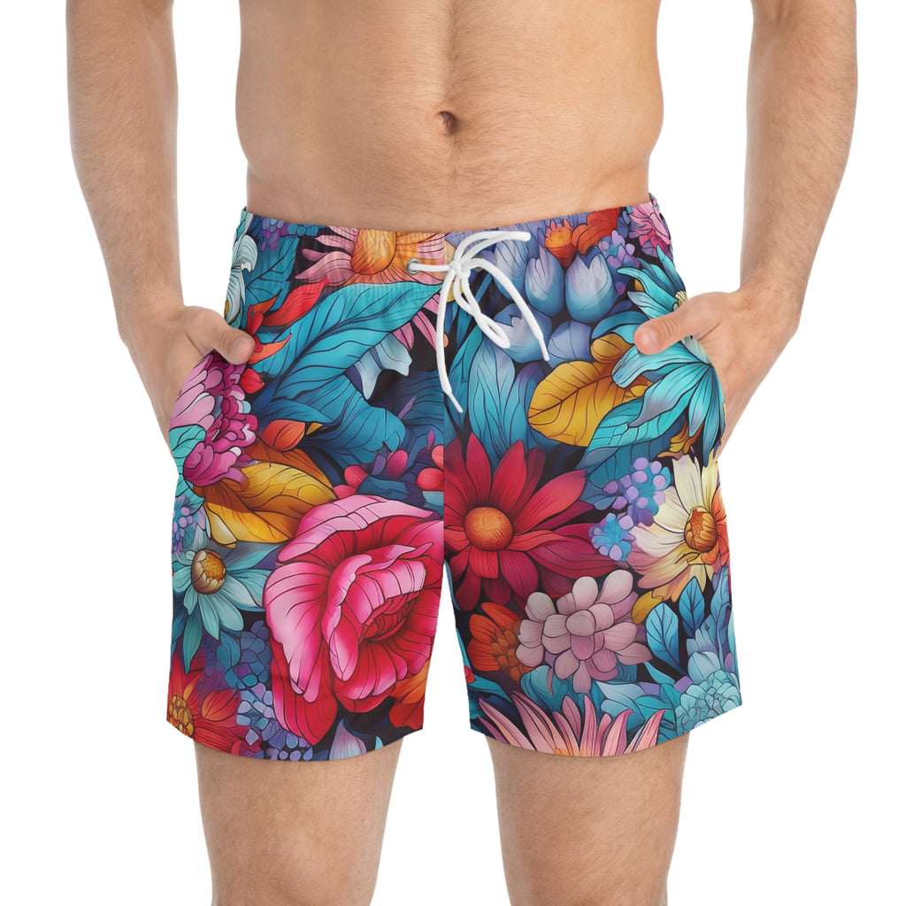 Japanese Flowers Swim Trunk