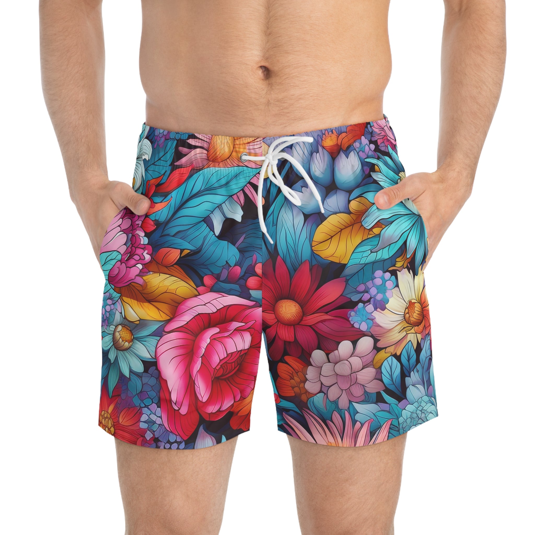 Japanese Flowers Swim Trunk