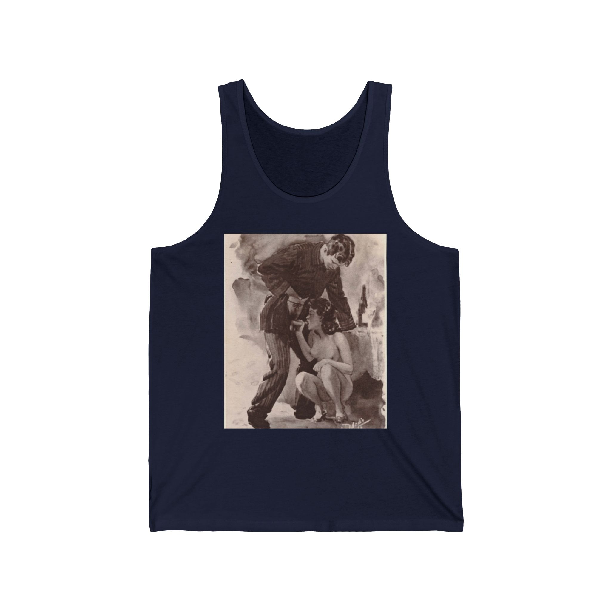 Vintage Wrestling Art Tank Top — Retro Sports Illustration Tank