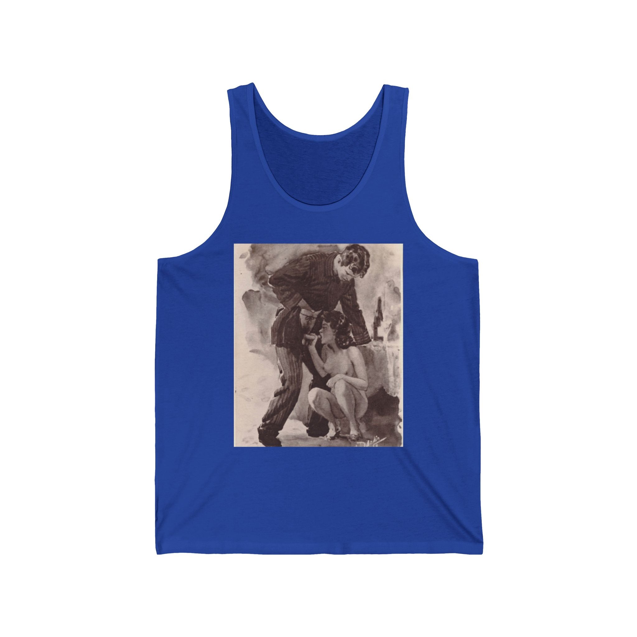 Vintage Wrestling Art Tank Top — Retro Sports Illustration Tank
