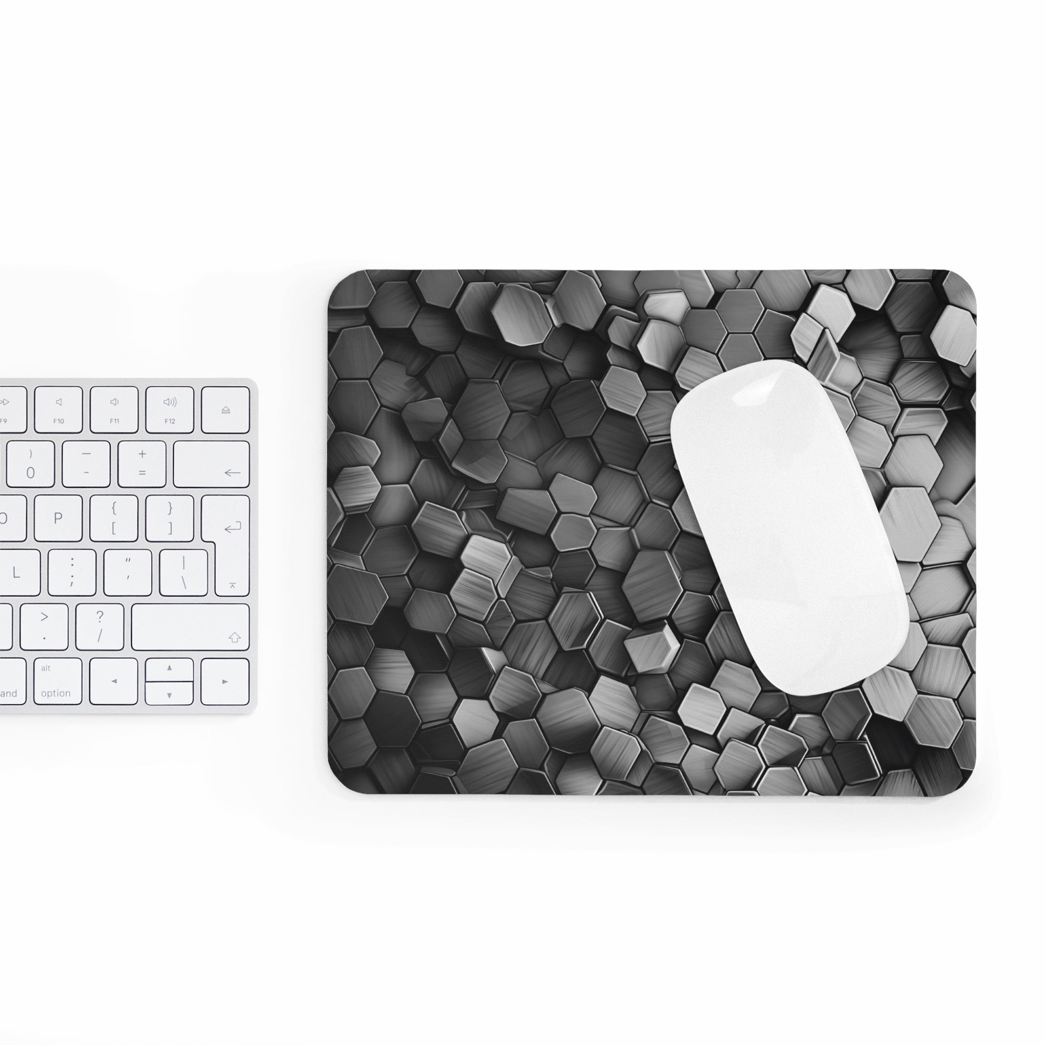 Hexagon BW Mouse Pad