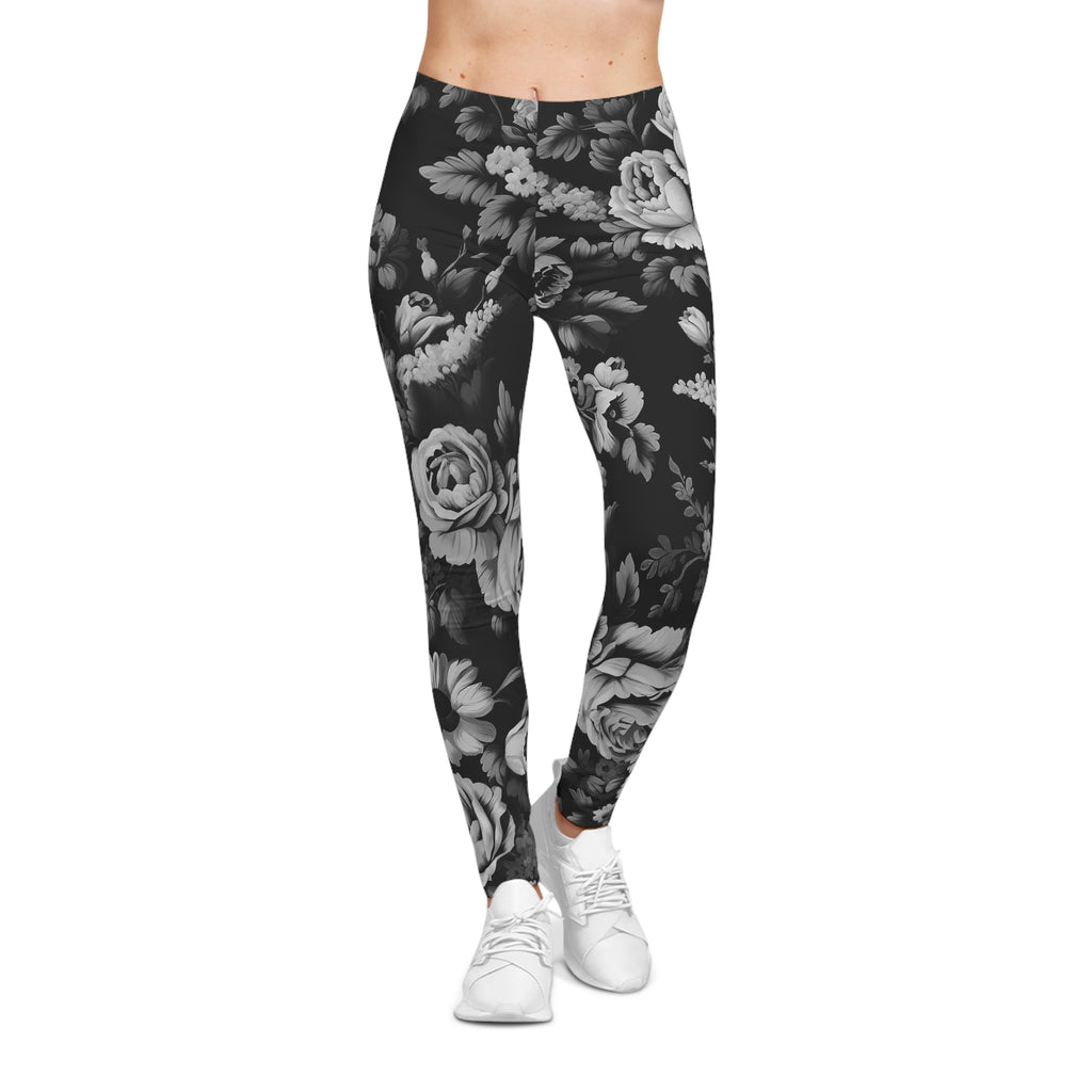 Medival Flowers BW Leggings