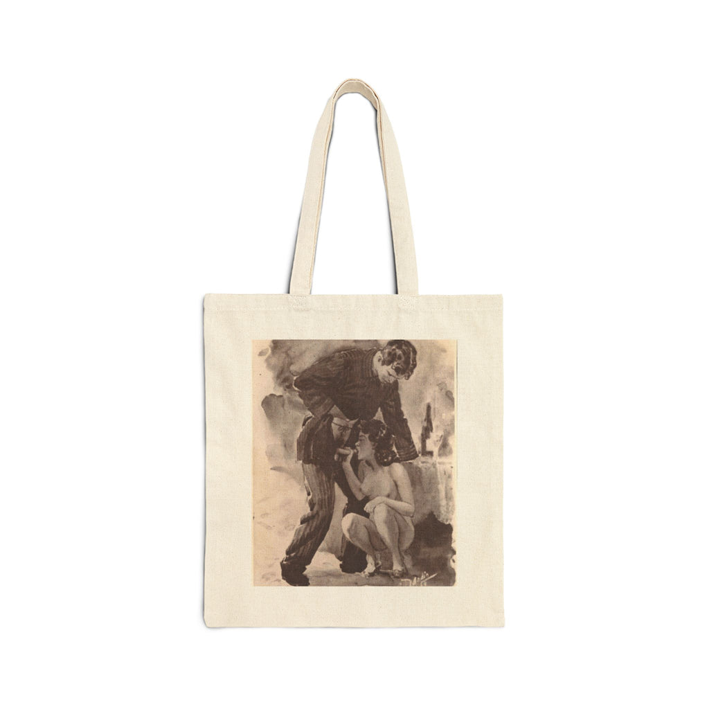 Tote Bag — Vintage Seaman & Mermaid Illustration Canvas Tote