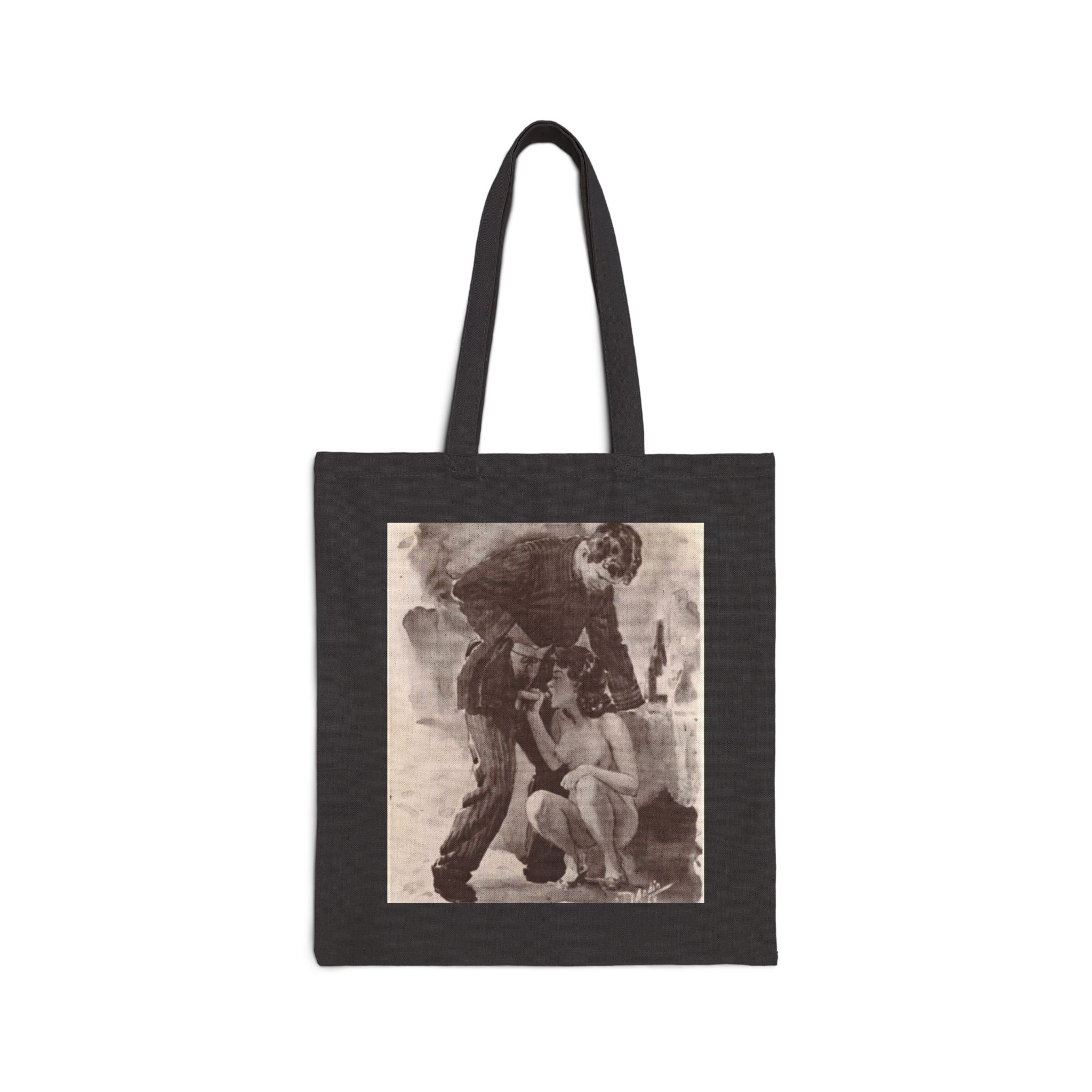 Tote Bag — Vintage Seaman & Mermaid Illustration Canvas Tote