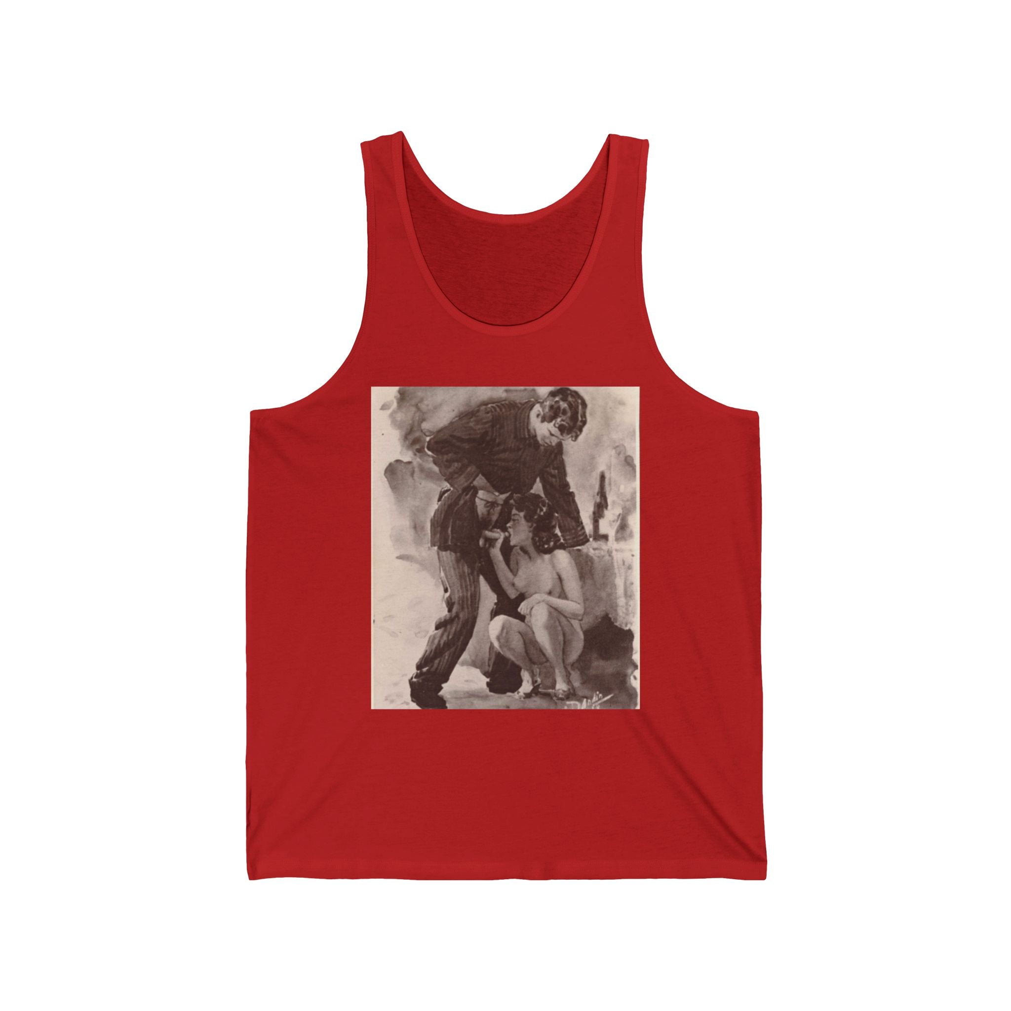 Vintage Wrestling Art Tank Top — Retro Sports Illustration Tank